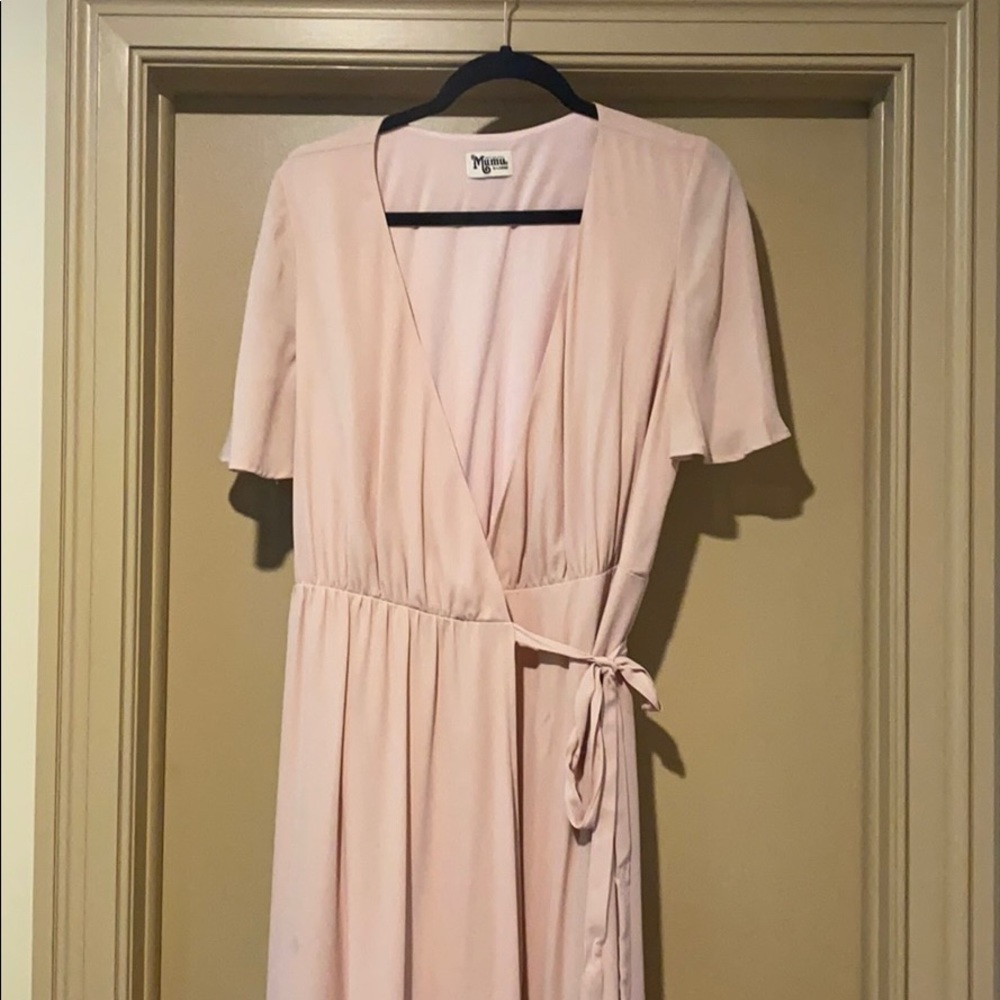 Show Me Your Mumu Sophia Wrap Dress Dusty Blush